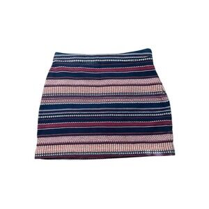 Hollister Colorful Mini Skirt Women's Size 3 Woven Striped BoHo Tapestry Knit